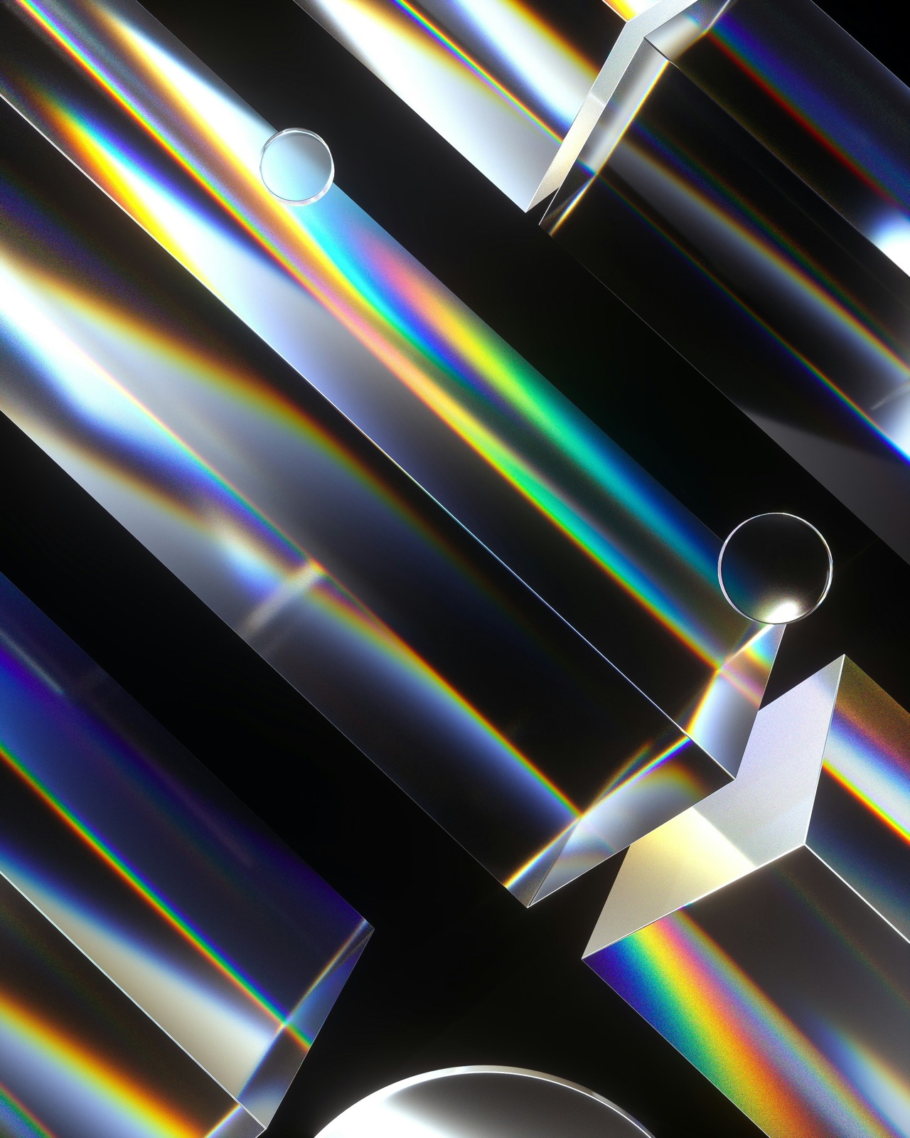Glass prisms and spheres with rainbow refraction for Incure Sniper™ optical component bonding