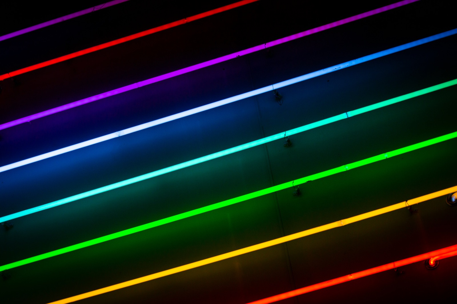 Colorful LED tube lights in red, green, blue, and white for Pyra-Sil™ silicone conformal coating LED and lighting