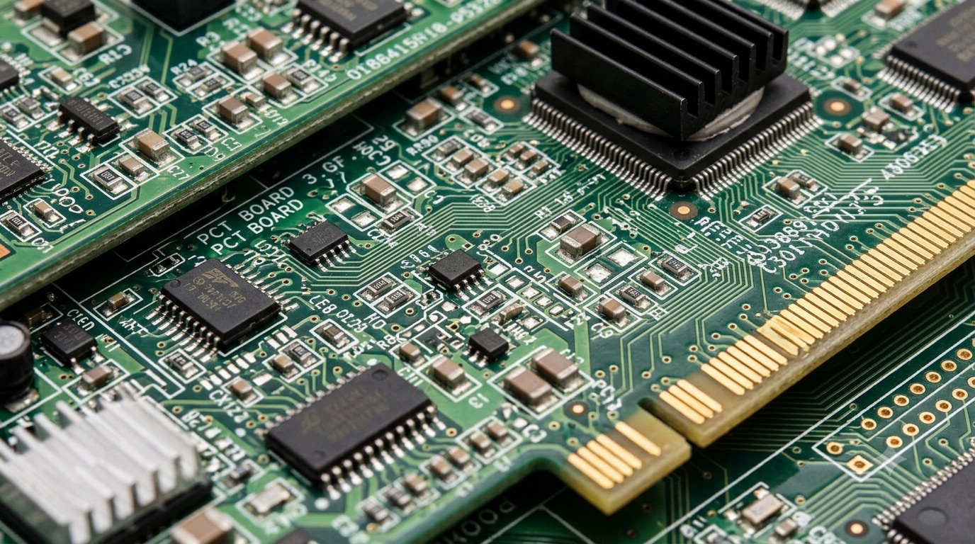 Circuit board with soldered electronic components for Uni-Weld™ UV adhesive electronics ruggedization and component