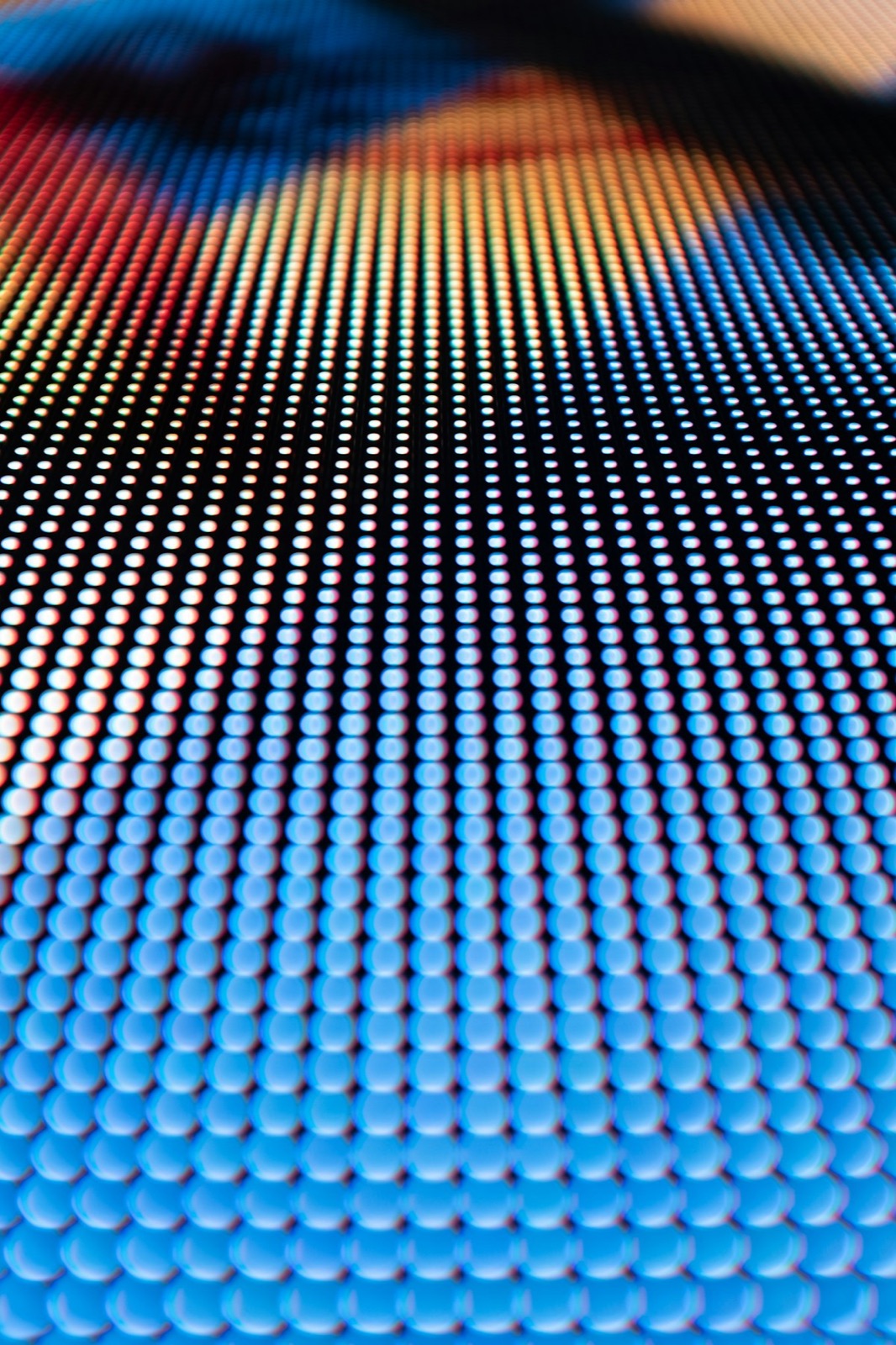 LED display pixel array close-up for Ultra-Illumina™ UV conformal coating display lamination application
